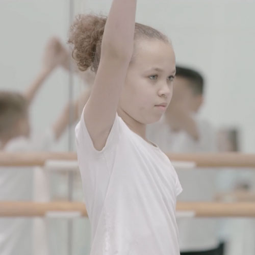 Young girl performing dance